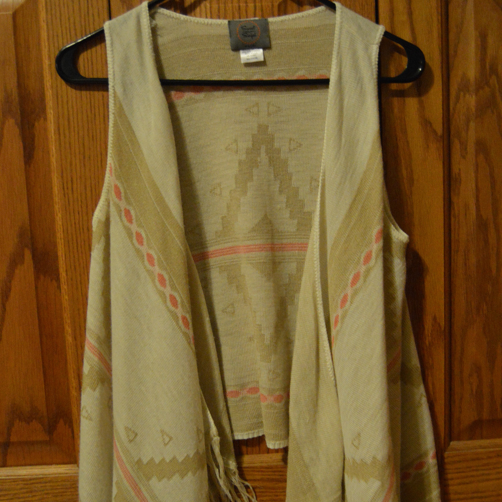 Women's Tribal Print Fringe Vest